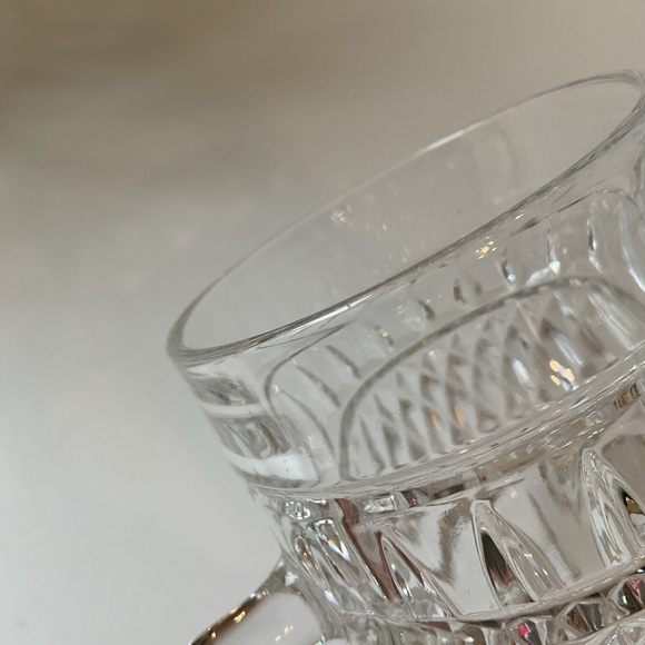 Bohemian Czech Cut Crystal Diamond Point Mugs Set of 2 Vintage 1980s - Picture 15 of 16